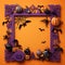 Paper cut Holloween border Bat Ghost Spider Pumpkin frame, Halloween papercut high quality ai generated image