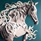 Paper Cut Horse Origami, Generative AI Illustration