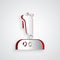 Paper cut Joystick for arcade machine icon isolated on grey background. Joystick gamepad. Paper art style. Vector