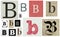 Paper cut letter B Old newspaper magazine cutouts creative crafting