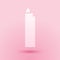 Paper cut Lighter icon isolated on pink background. Paper art style. Vector