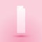 Paper cut Lighter icon isolated on pink background. Paper art style. Vector