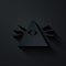 Paper cut Masons symbol All-seeing eye of God icon isolated on black background. The eye of Providence in the triangle