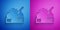 Paper cut Murder icon isolated on blue and purple background. Body, bleeding, corpse, bleeding icon. Concept of crime