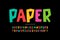 Paper cut out colorful font