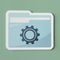 Paper cut out settings folder icon