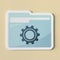 Paper cut out settings folder icon
