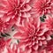 Paper cut pink dahlia seamless image with multidimensional shading (tiled)