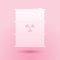 Paper cut Radioactive waste in barrel icon isolated on pink background. Radioactive garbage emissions, environmental