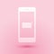 Paper cut Received message concept. New email notification on the smartphone screen icon isolated on pink background
