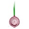 Paper cut red bulb onions. Vector paper cut design in the form of half slice onion for design of food packaging. Vector