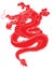 Paper cut Red tribal dragon tattoo.Japanese old dragon for tattoo. Traditional Asian tattoo the old dragon vector.