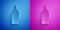 Paper cut Sauce bottle icon isolated on blue and purple background. Ketchup, mustard and mayonnaise bottles with sauce