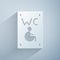 Paper cut Separated toilet for disabled persons icon isolated on grey background. Handicapped accessible male and female