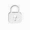 Paper cut style padlock icon with shadow on transparent background. Lock icon for website. Security concept. Hiding a secret.