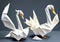 Paper Cut Swan Origami, Generative AI Illustration