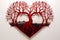 A paper-cut tree with roots spreading into the shape of a heart, symbolizing the love for nature and conservation