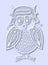 Paper cute of doodle owl