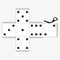 Paper Dice Template, model of a white cube to make a three-dimensional handicraft work out of it. Isolated vector illustration on