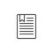 Paper document with bookmark outline icon