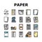 paper document office note page icons set vector