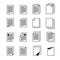 Paper document, page vector icons set