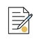 paper document with pen line and fill style icon