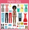 Paper doll with clothes