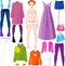 Paper doll with clothing