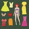 Paper doll with set of cloths