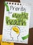 Paper with Doodles Reminding at You World Mental Health Day, Vector Illustration