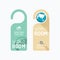 Paper door handle lock hangers concept world room banner vector