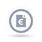 Paper Euro bill icon - European money document symbol