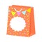Paper festive gift bag vector with tag label.