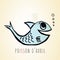 Paper fish and text poisson d avril, april fools day in french