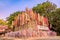 Paper flag on the pile of sand or Sand pagoda in Songkran festival at Jedlin Temple located in Muang, Chiang Mai, Thailand.