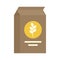 Paper flour package icon flat isolated vector