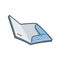 Paper folder icon in cartoon style