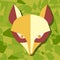 Paper foxes green vector poster