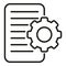 Paper gear document icon outline vector. Goal mental