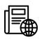 Paper global vector thin line icon