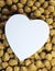 Paper heart text space in soya chunks