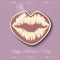 Paper Hearts Lips kiss sticker