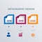 Paper infographic template design with icons. Business concept infograph with 3 options, steps or processes. Vector visualization