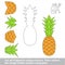 Paper kid game. Easy application for kids with Ripe Pineapple.