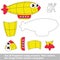 Paper kid game. Easy application for kids with Yellow Zeppelin.