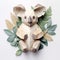 Paper Koala Bear Design With Geometric Elements And Earthy Palette