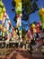 Paper lamp Lanna style in old temple, Thailand