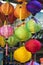 Paper lanterns for sale on Hang Ma street. The street are crowded before Vietnamese Mid-Autumn Festival for children who receive t