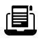 Paper laptop vector glyph flat icon